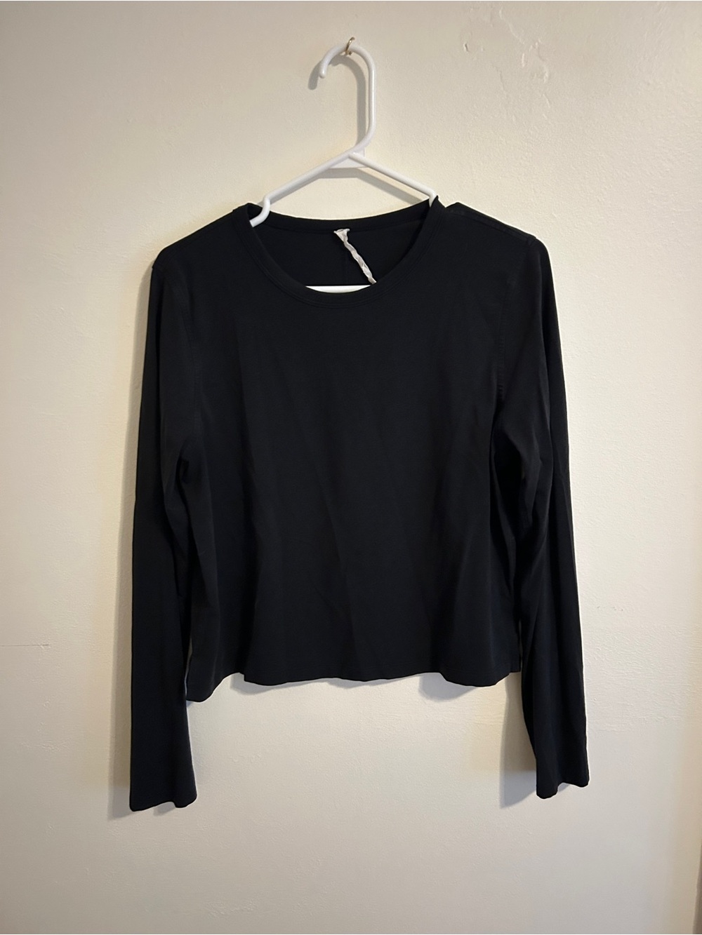 Cotton Long-Sleeve Black Top